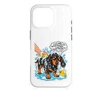 Funny Teckel - Bain pour Chien Grumpy Saucisse Coque pour iPhone 16 Pro