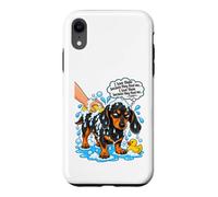 Funny Teckel - Bain pour Chien Grumpy Saucisse Coque pour iPhone XR