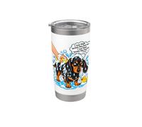 Funny Teckel - Bain pour Chien Grumpy Saucisse Gobelet isotherme en acier inoxydable double paroi
