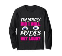 Funny Teen Gift Eye Roll Sassy Humor Sarcastic Meme Women Manche Longue