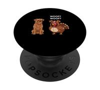 Funny Thanksgiving Brussels Griffon and Turkey PopSockets PopGrip Adhésif