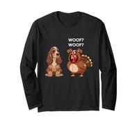 Funny Thanksgiving English Cocker Spaniel and Turkey Manche Longue