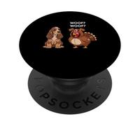 Funny Thanksgiving English Cocker Spaniel and Turkey PopSockets PopGrip Adhésif
