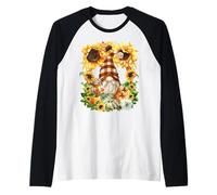 Funny Thanksgiving GNOME for Sunflower Mom Pumpkin Spice Manche Raglan