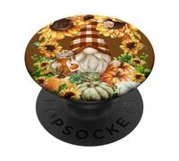 Funny Thanksgiving GNOME for Sunflower Mom Pumpkin Spice PopSockets PopGrip Adhésif
