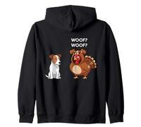 Funny Thanksgiving Russell Terrier and Turkey Sweat à Capuche