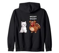 Funny Thanksgiving West Highland White Terrier and Turkey Sweat à Capuche