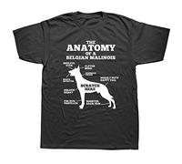 Funny The Anatomy of A Belgian Malinois Dog Lover T T-Shirts à Manches Courtes Graphic Cotton Streetwear Short Sleeve O-Neck Harajuku Hip Hop T-T-Shirts à Manches Courtes Black(XX-Large)