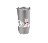 Funny The Catfather Kitten Dad Summer Gift For Pet Lovers Gobelet isotherme en acier inoxydable double paroi
