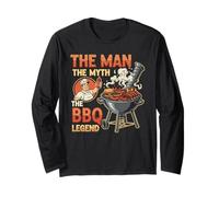Funny The Man The Myth The BBQ Legend Fête des Pères Grilling Manche Longue