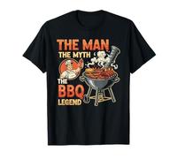 Funny The Man The Myth The BBQ Legend Fête des Pères Grilling T-Shirt
