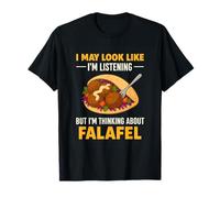 Funny Thinking About Falafel Foodie Vegan Vegetarian Humour T-Shirt