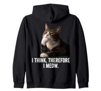 Funny Thinking Cat - I Think, Therefore I Meow Sweat à Capuche