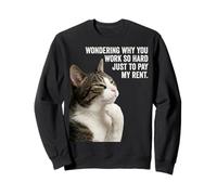 Funny Thinking Cat - Pay My Rent Sweatshirt