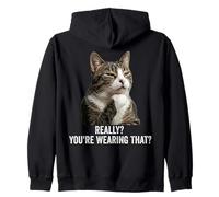 Funny Thinking Cat - Really? You're Wearing That? Sweat à Capuche