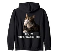 Funny Thinking Cat - Really? You're Wearing That? Sweat à Capuche