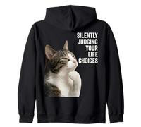 Funny Thinking Cat - Silently Judging Your Life Choices Sweat à Capuche