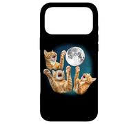 Funny Three Orange Tabby Cat Howling Moon 3 Moon Meme Lover Coque pour iPhone 17 Pro Max