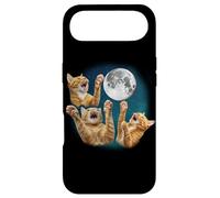 Funny Three Orange Tabby Cat Howling Moon 3 Moon Meme Lover Coque pour iPhone Air
