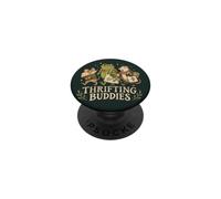Funny Thrifting Buddies Grenouille Souris Possum PopSockets PopGrip Adhésif