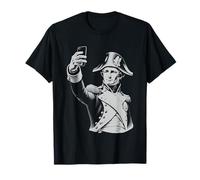 Funny Thrifts T-Shirt Drôle Napoléon Bonaparte Prenant Selfie Noir Homme S