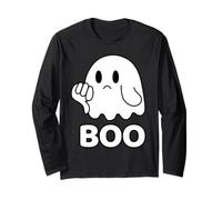 Funny Thumbs Down Ghost Screaming Boo Disapprobation Manche Longue