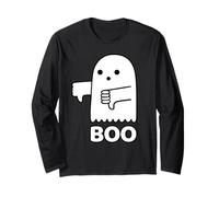 Funny Thumbs Down Ghost Screaming Boo Disapprobation Manche Longue