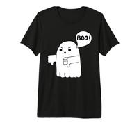 Funny Thumbs Down Ghost Screaming Boo Disapprobation T-Shirt Haut de Gamme