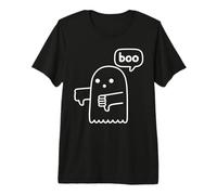 Funny Thumbs Down Ghost Screaming Boo Disapprobation T-Shirt Haut de Gamme