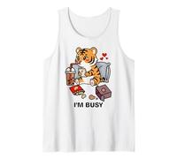 Funny Tiger Im Busy Boba Tea Snacks Zoo Garçons Filles Enfants Débardeur