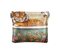 Funny Tigers Baignoire vintage en cuir pour femme Mini trousse de maquillage portable pour femme, baignoire vintage tigres amusants, taille 1, art imprimé, Funny Tigers Baignoire vintage, 1 size