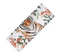 Funny Tigers Tapis de yoga imprimé blanc chaud caoutchouc naturel antidérapant, épais 1 mm avec sac pour transporter tapete para ejercicio 180,3 x 66 cm pour la maison