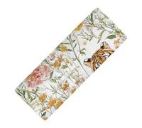 Funny Tigers Tapis de yoga imprimé blanc chaud caoutchouc naturel antidérapant épais 1 mm avec tapis de rangement tapete para ejercicio 180,3 x 66 cm pour exercice