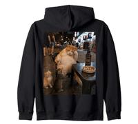 Funny Tired Cat Humor Grumpy Moody Cat Lover Streetwise Sweat à Capuche