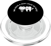Funny Tooth Pun We Have A New Lease of Bite PopSockets PopGrip pour MagSafe