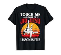 Funny Touch Me Jujitsu brésilien Vintage pour Homme T-Shirt, Homme, Noir, 6XL