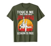 Funny Touch Me Jujitsu brésilien Vintage pour Homme T-Shirt, Homme, Olive, S