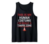 Funny Traffic Cone Humour This is My Human Costume Halloween Débardeur