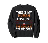 Funny Traffic Cone Humour This is My Human Costume Halloween Sweatshirt