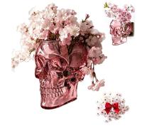 Funny Translucent Skull Wall Planter, othic Skull Wall Vase, Hangable & Tabletop Freestanding, Halloween Accessories (Powder Head)