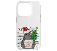 Funny True Crime Christmas Cat Dad Grumpy Serial Killer Cat Coque pour iPhone 14 Pro