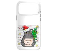 Funny True Crime Christmas Cat Dad Grumpy Serial Killer Cat Coque pour iPhone 17 Pro Max