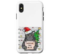 Funny True Crime Christmas Cat Dad Grumpy Serial Killer Cat Coque pour iPhone X/XS