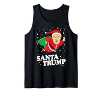Funny Trump Ugly Christmas Shirt Political Shirt - T-shirt Drôle Donald Trump - Pull de Noël Moche Parodie Débardeur Unisex Adulte Noir Sans Manche Hiver