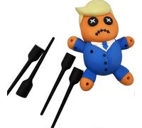 Funny Trump Voodoo Doll Pin Holder, 3D Printed Stress Relief Doll with Needles, Novlety Gag Gift for Friends