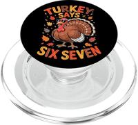 Funny Turkey Says Six Seven | Silly Thanksgiving | Idée Cadeau PopSockets PopGrip pour MagSafe