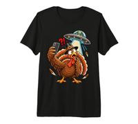 Funny Turkey Selfie UFO Thanksgiving Turkey Lover T-Shirt Haut de Gamme