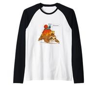 Funny Turtle and Snail Riding Sloth Meme Piggyback Animals Manche Raglan