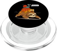 Funny Turtle and Snail Riding Sloth Meme Piggyback Animals PopSockets PopGrip pour MagSafe