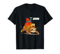 Funny Turtle and Snail Riding Sloth Meme Piggyback Animals T-Shirt